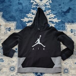 Jordan Black and Gray Logo Hoodie
